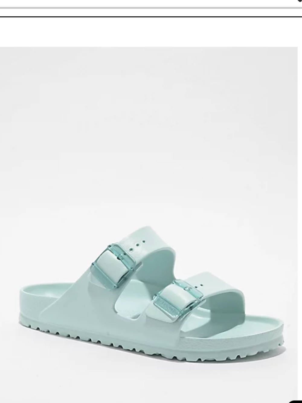 NEW NIB NWT Birkenstock Women's Arizona Stealth Buckle EVA Surf Green Sandals 38